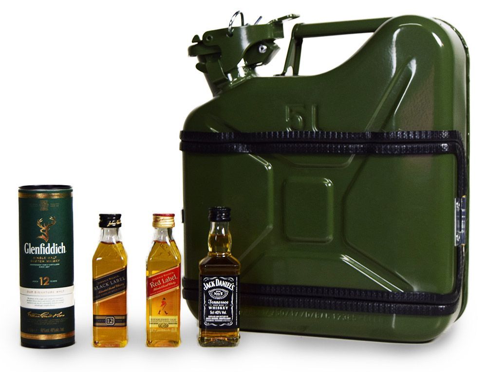 Jerrycan holder - metal petrol can 5L whiskey minibar in a