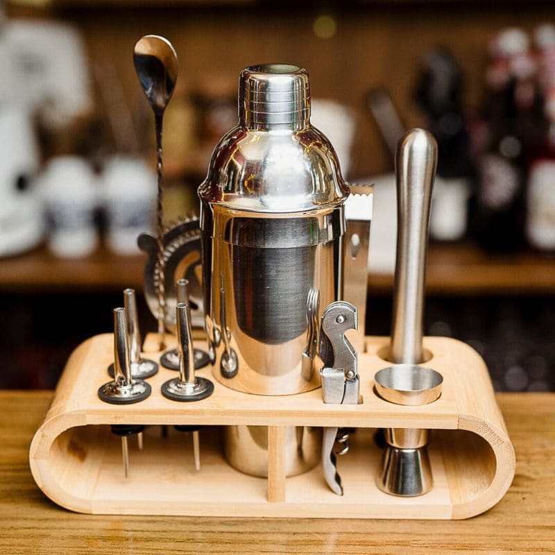 Canisa Set Shaker Cocktail In Vetro Con Jigger - Kit Bar Completo In Confezione Regalo