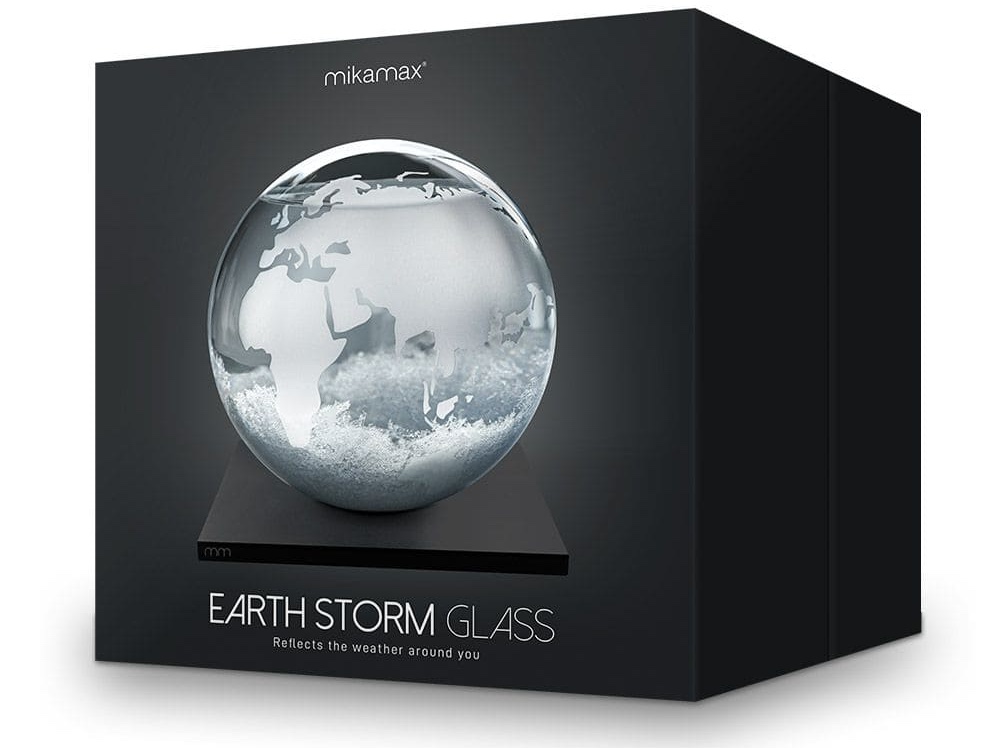 天気予報地球儀 - 気圧計ガラス（地球）地球儀嵐装飾ボール | Cool Mania