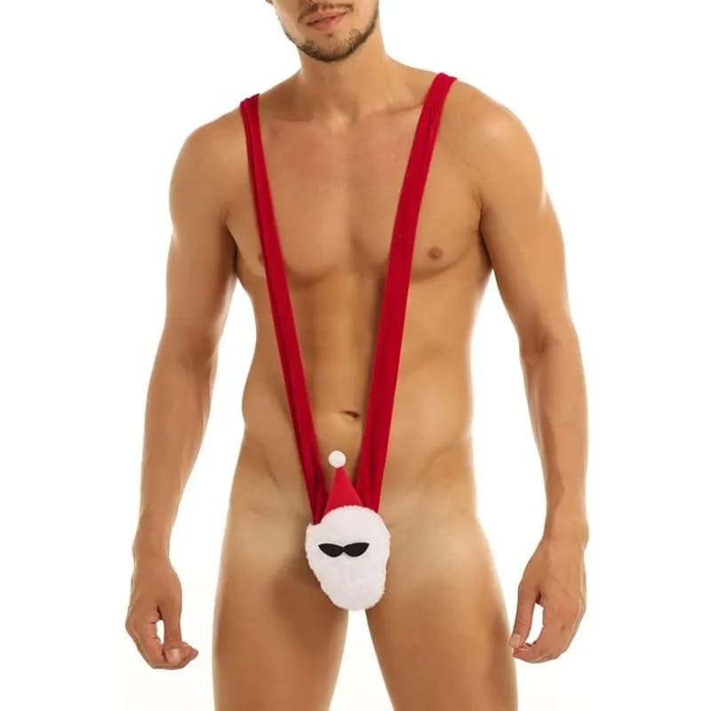 Sexy Mr. Santa Claus Unterwsche (Boxershorts / Slips) Kostm fr Mnner  (Borat-Stil) - lustiges Geschenk | Cool Mania