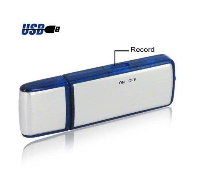 Hidden audio portable recorder in USB flash drive with 16GB memory