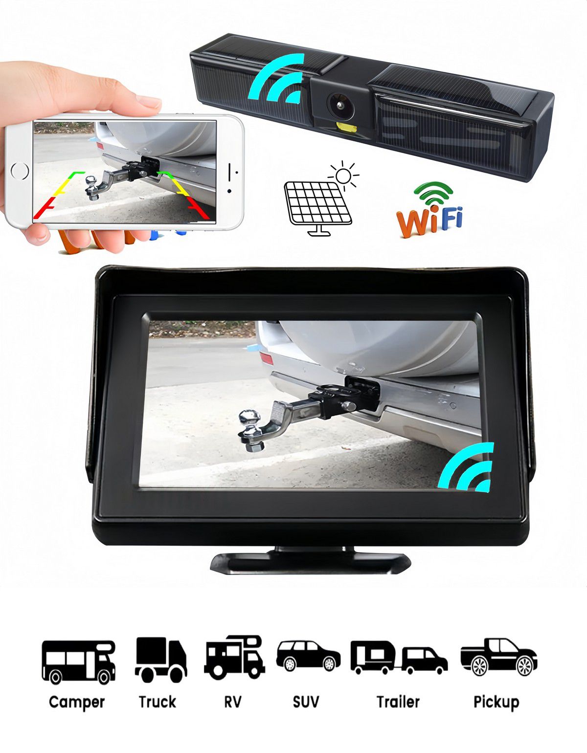 Af Rear Camera Mobile Solar wireless reversing camera FULL HD Wifi for mobile phone (also ...