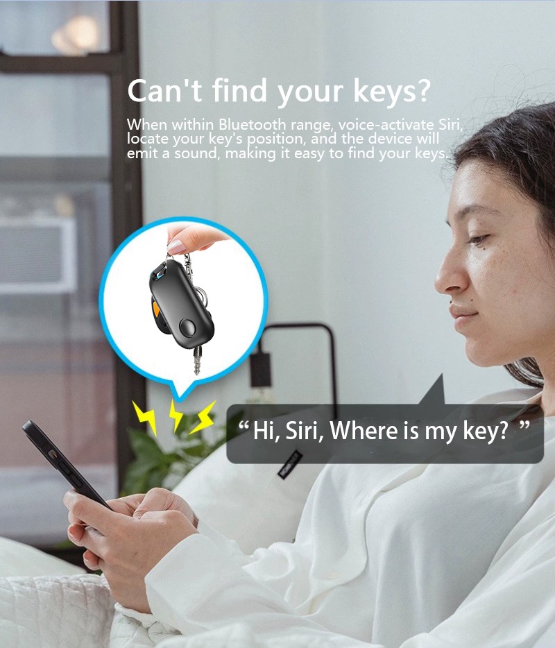Mini Cercatore Chiavi A Fischietto – Localizzatore Wireless Anti-Smarrimento Per Chiavi, Portafoglio, Borsa E Animali (Blu)
