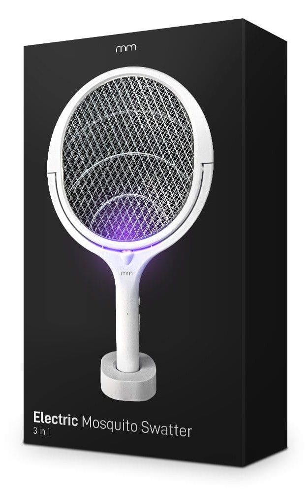 Electric mosquito swatter - handheld bug zapper tennis racket 3in1 ...