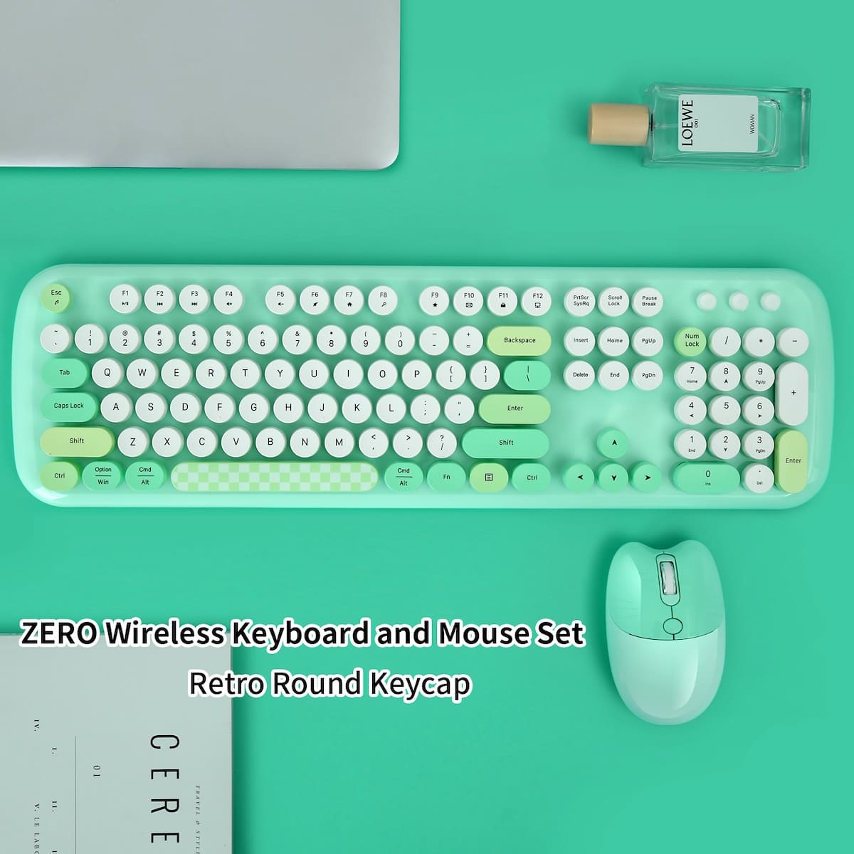 Set mouse e tastiera wireless Wifi - Design elegante Colore verde ...