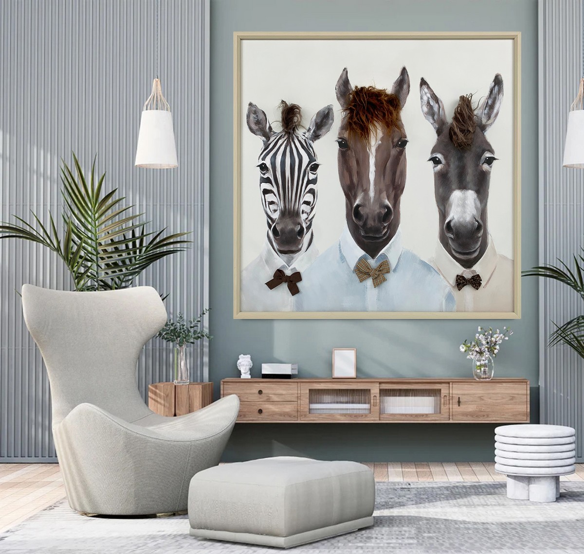3Dアート Animals 額付 絵画 インテリア Zebra 3D Wall Art – Framed Animal Painting with Mane – ANIMALS 80