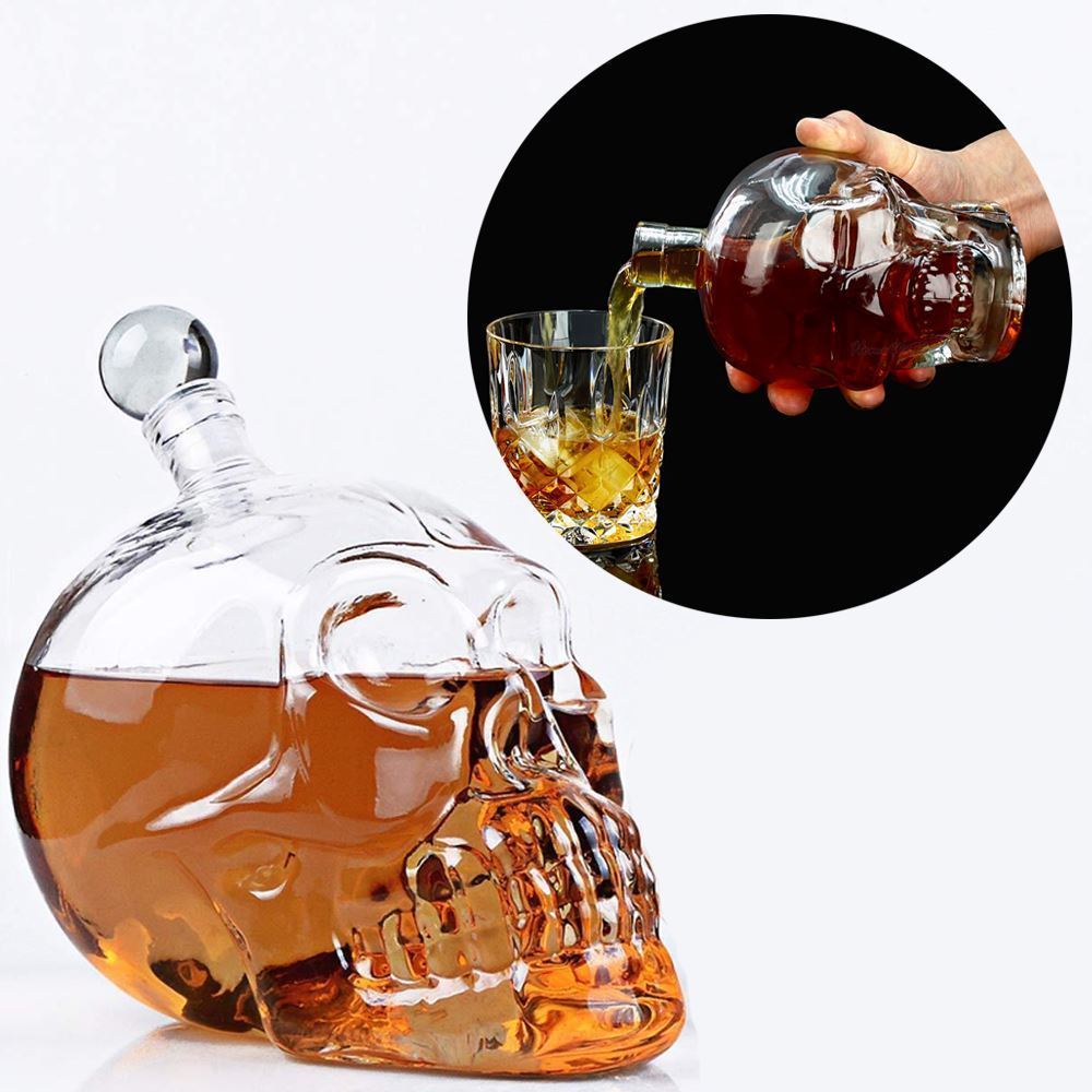 Set Di Whisky, Caraffa In Vetro Con Teschio Per Gli Amanti Del Whisky E