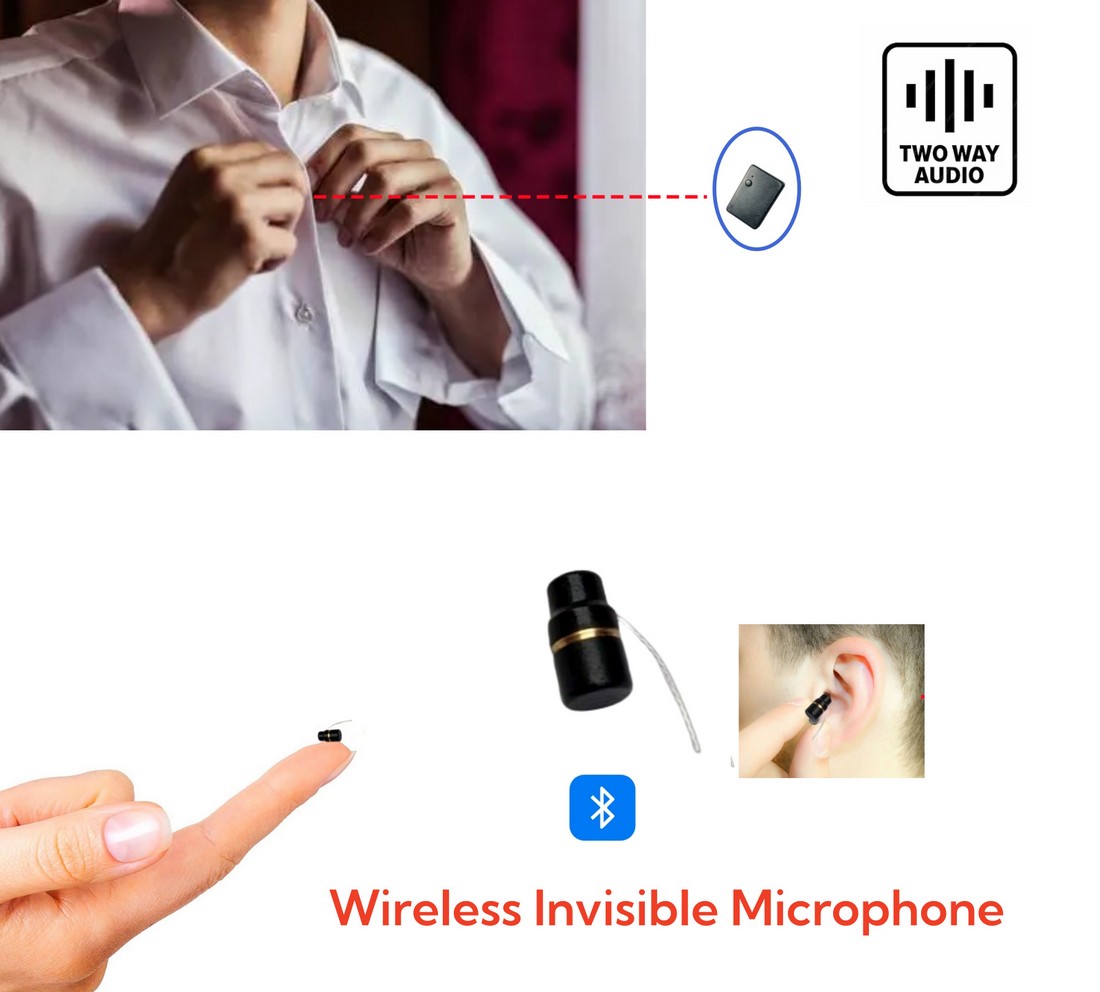 Mini Chating Device Spy earpiece - hidden earbuds Bluettooth for exam cheating + mini ...