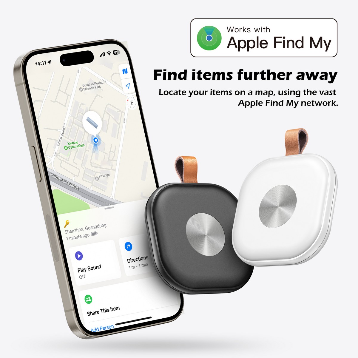 キーチェーンとして使えるキー用 GPS トラッカー - iOS 用 Bluetooth