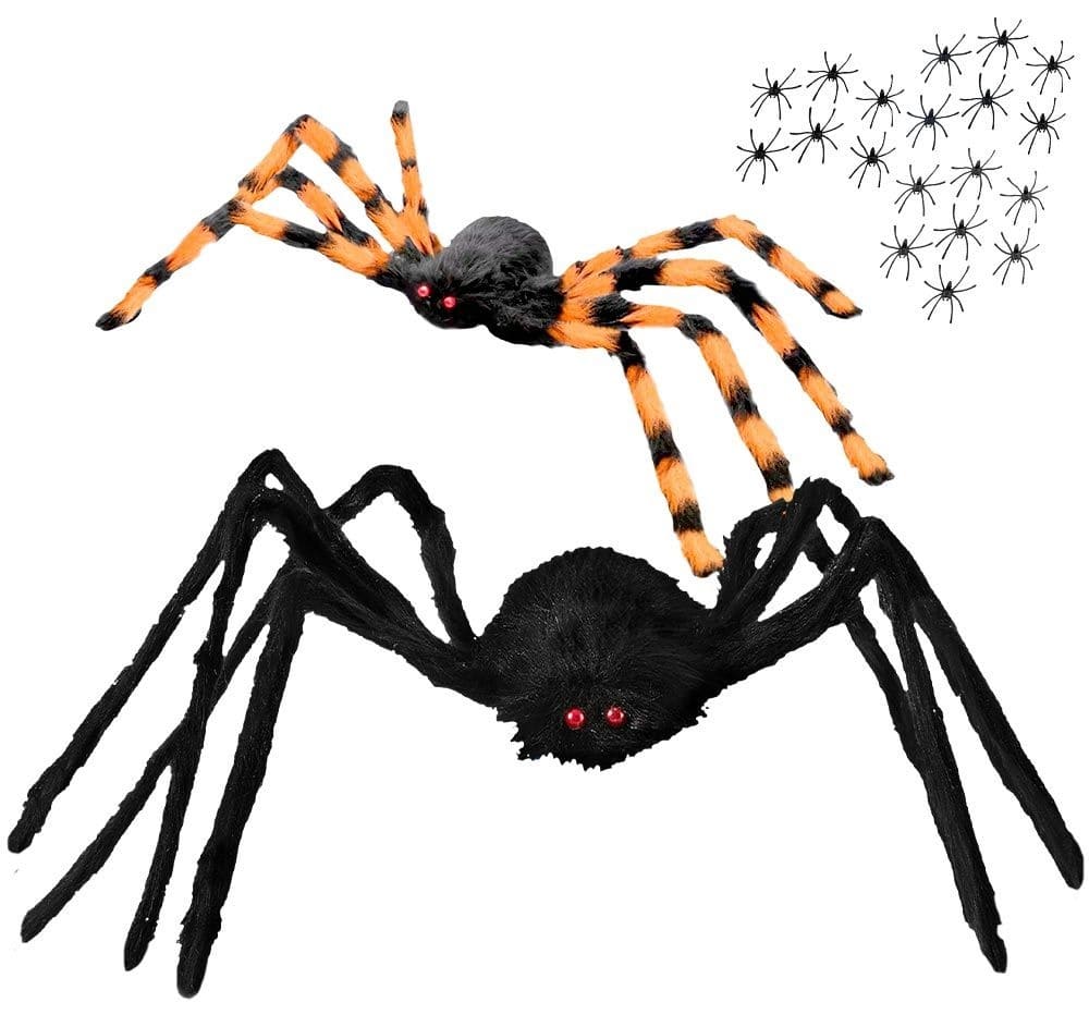 VICASKY Lot de 100 mini araignées en plastique pour Halloween - Noir réaliste VICASKY Lot de 100 mini araignées en plastique pour Halloween - Noir réaliste