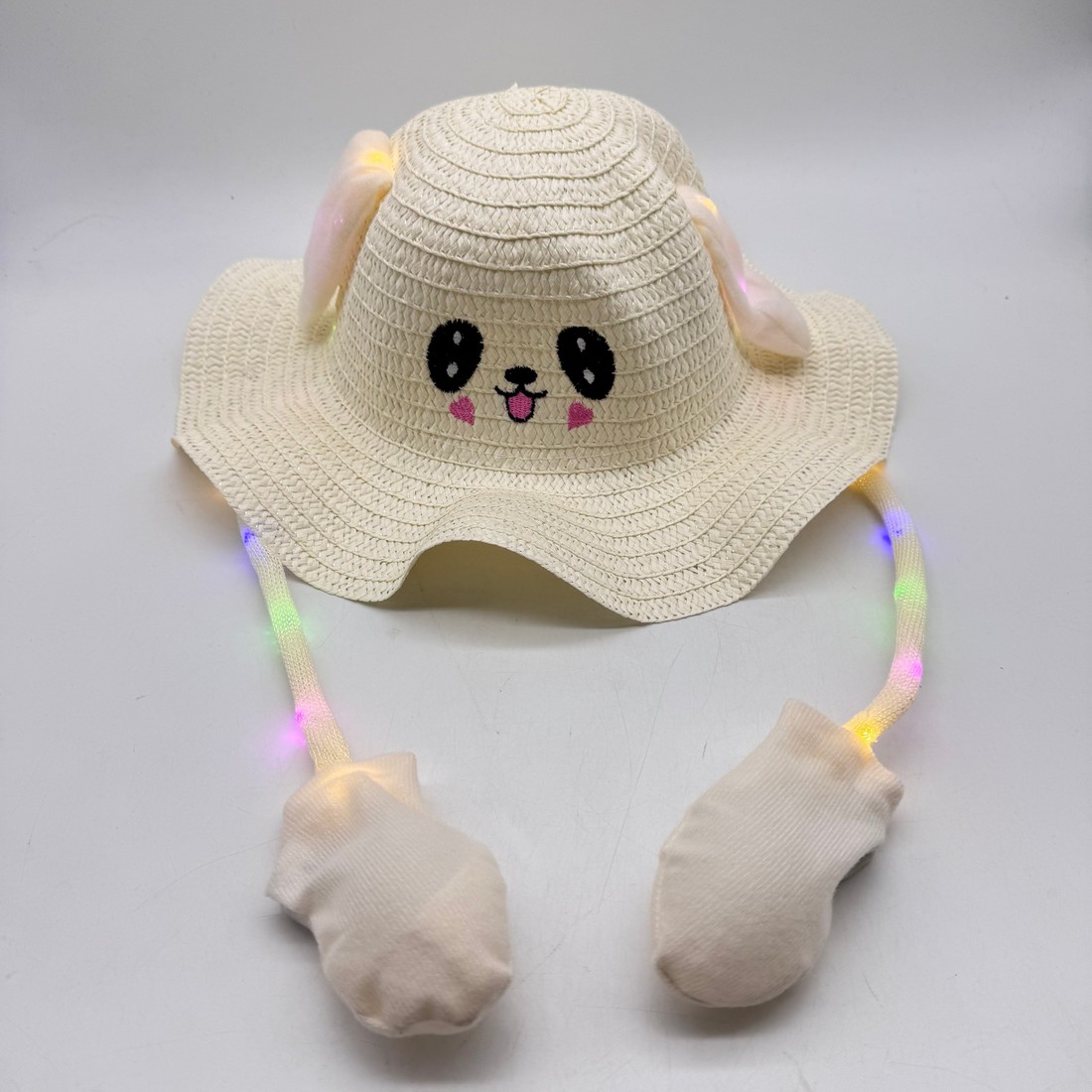 動く耳付きウサギの帽子 - LED フロッピー耳帽子（動く耳帽子） | Cool
