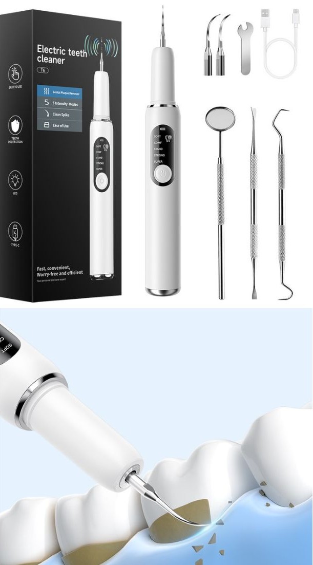 Tooth Scaler Dental scaler - ultrasonic tooth scaler with 38 kHz ultrasound and 5 ...