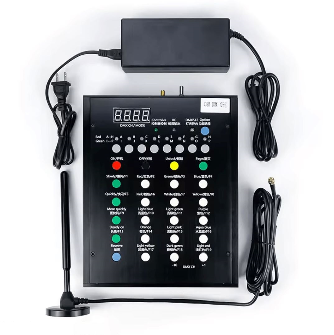 DMX controller for LED bracelets - range 800m + 10 zones + DMX512 ...