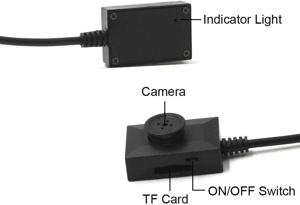 Button camera mini 3x2x1cm with HD resolution and USB power supply ...