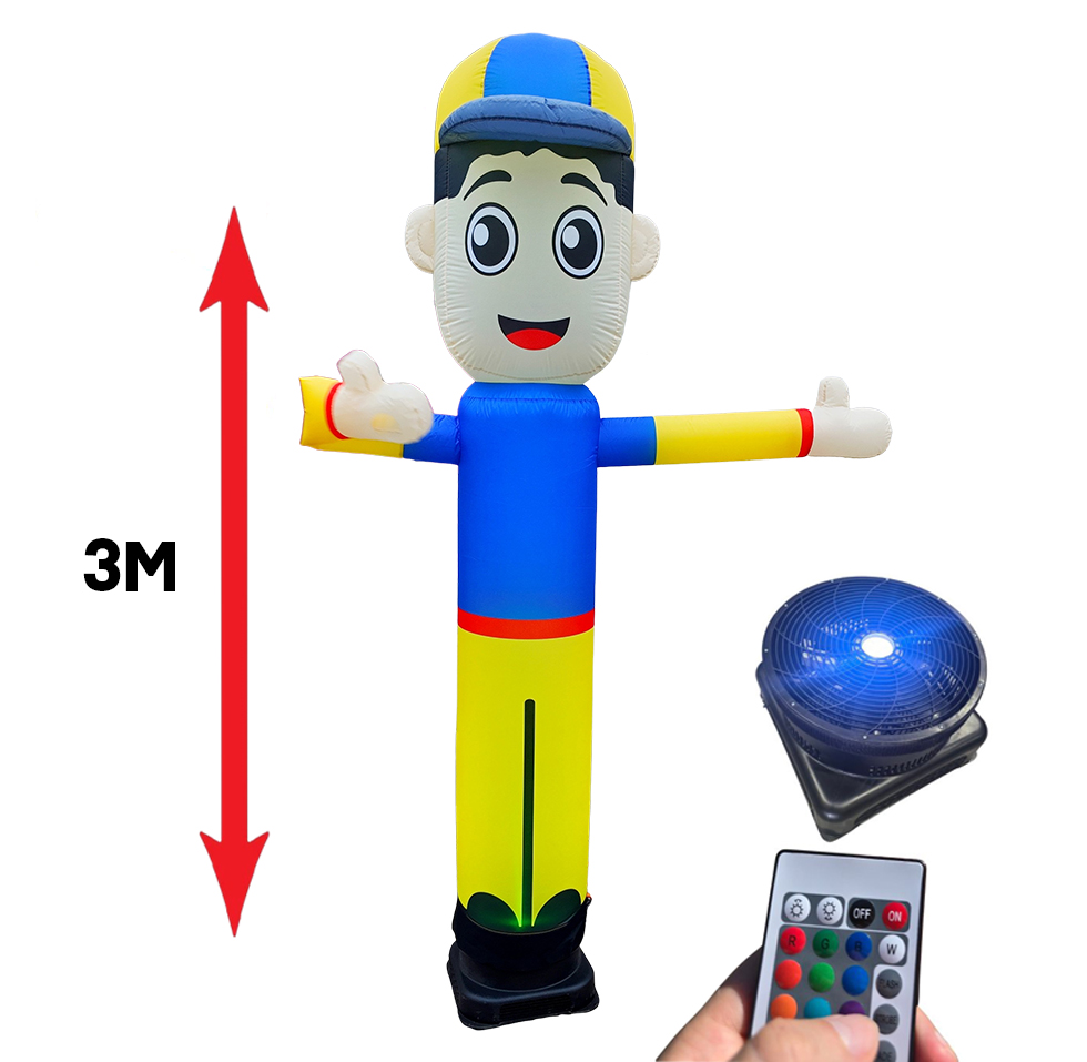 Flying Inflatable Figure Inflatable Air Dancer with Blower 3m (Boy) – Blow Up Waving Man Outdoor ...