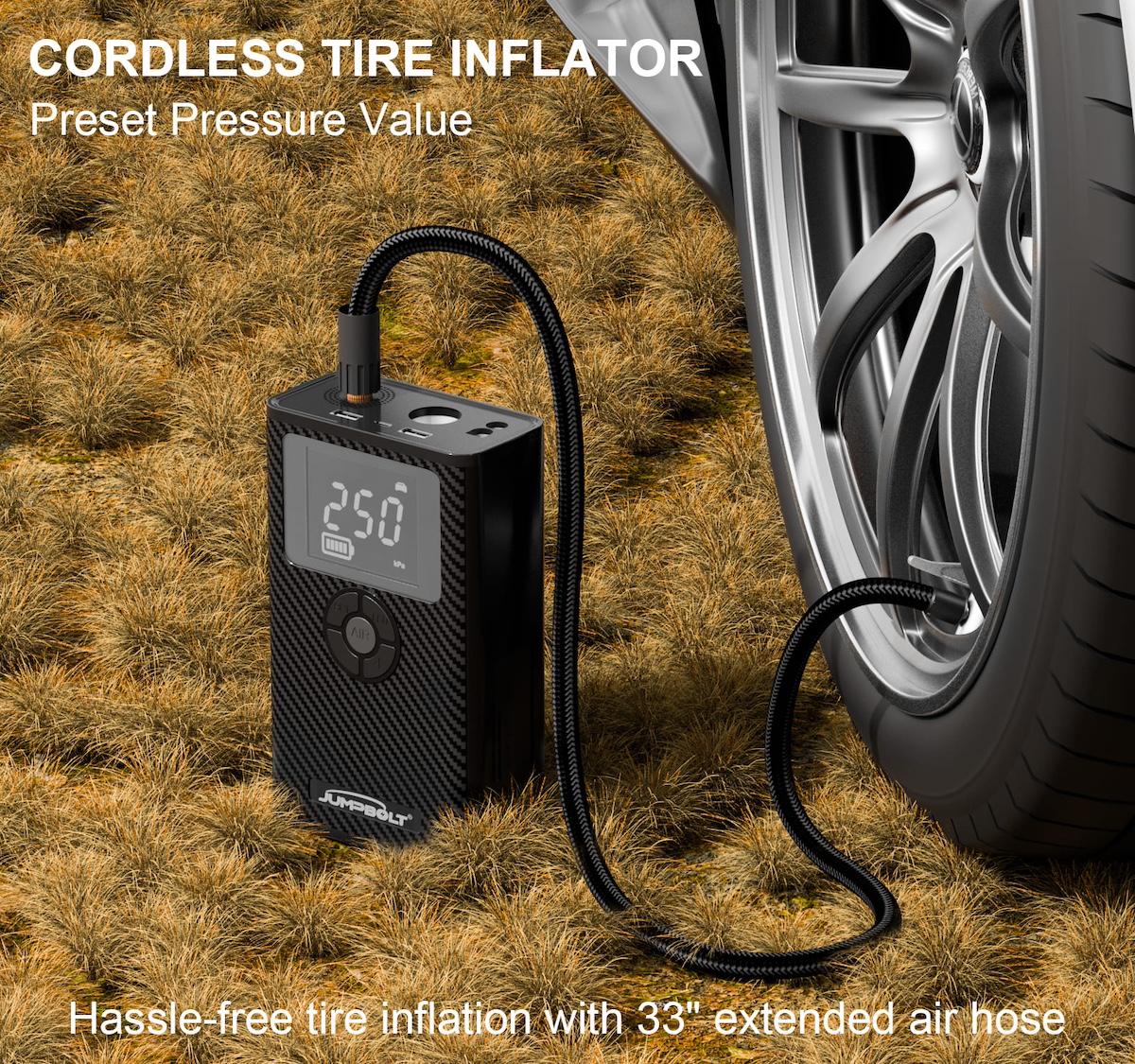 Car Jump Starter With Air Compressor Cordless Fire Inflator, 8000A Battery Booster With Power Bank For ALLGas & 10.0L Diesel - 34 - View #12