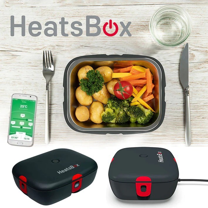 Contenitore per il pranzo elettrico 100 W, 3 in 1, contenitore per il pranzo riscaldato portatile, in acciaio inox, 12 V/24 V/220 V, contenitore termico isolato per auto, camion (BlackGrey, 1.5