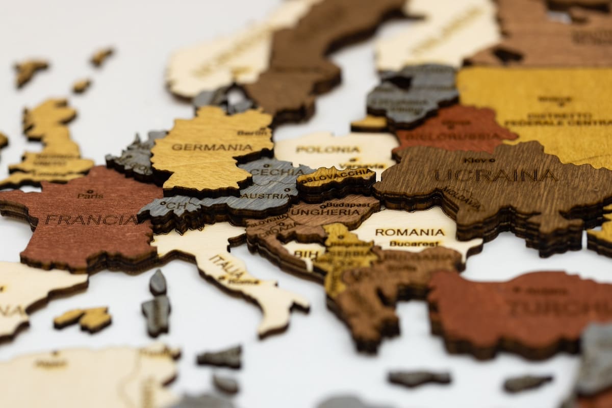 Icono De Mapa De Portugal Mapa Azul De Europa Con Portugal Resaltado En