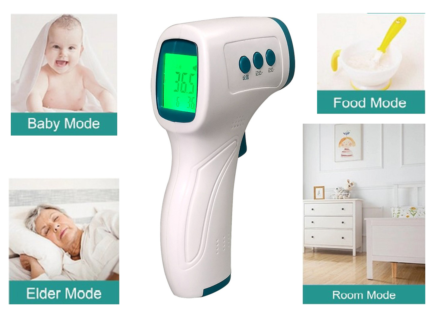 Forehead thermometer contactless + infrared with memory for 32 ...