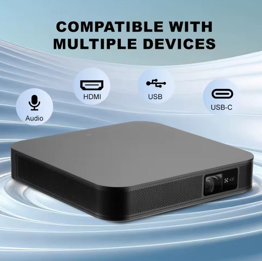 CuBeam Mini Proiettore Portatile 4K E Full HD 1080p - LED Smart Con Bluetooth Per Home Theater E Outdoor - 2