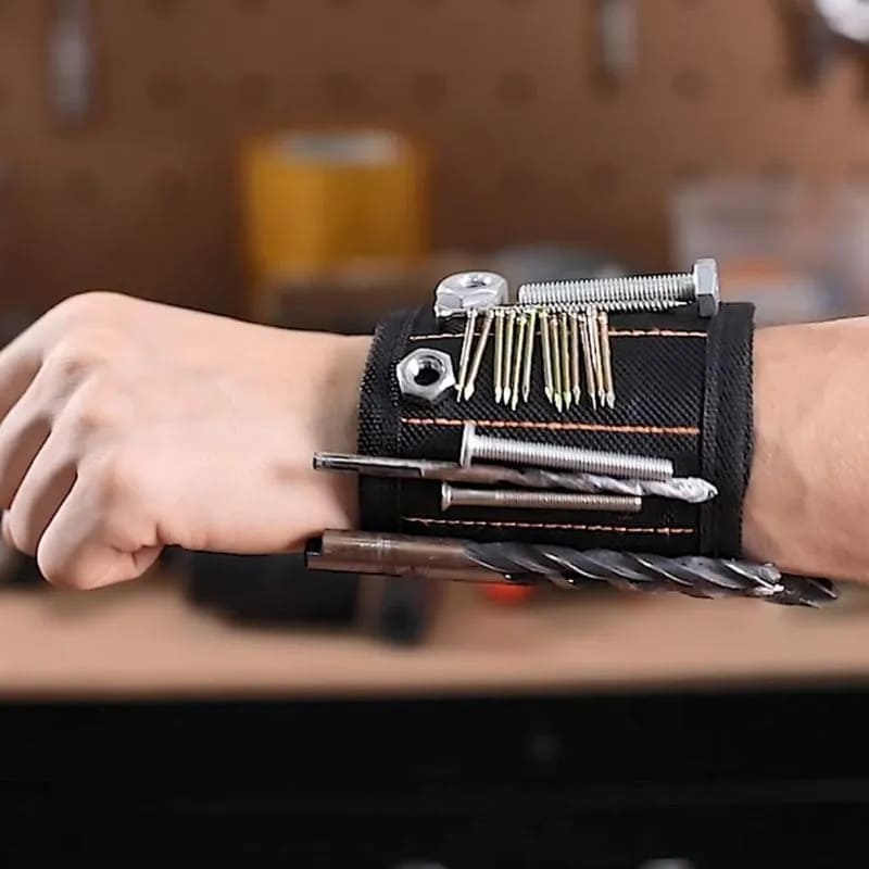 Bracelet Magnétique Pour Outils – Réglable, Avec Boucle De Pouce, En Polyester, Pour Vis, Clous, Forets