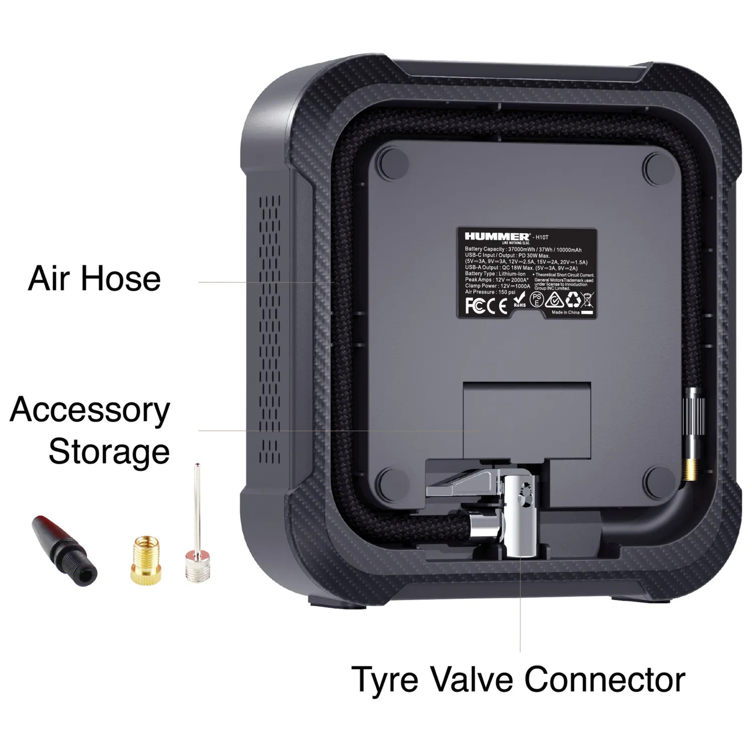 Jump starter and compressor Hummer H10T AirForce + Powerbank 10000