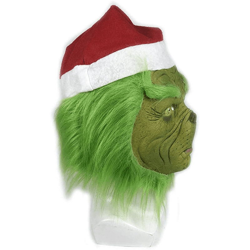 Grinch (green elf) face mask with gloves - for children and adults