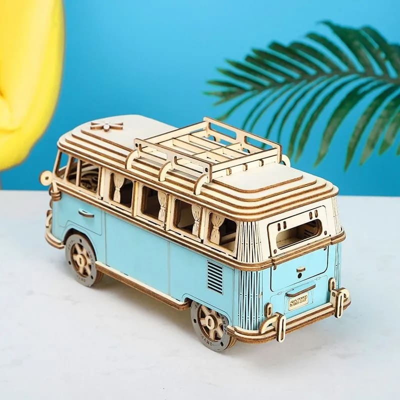 木製折りたたみモデル - 3D木製パズル レトロカー - フォルクスワーゲ