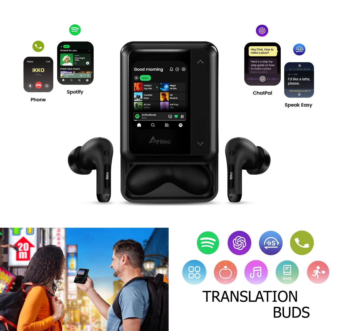 ActiveBuds AB02 Ikko 翻訳イヤホン Amazon.co.jp: 翻訳 ChatGPT 搭載