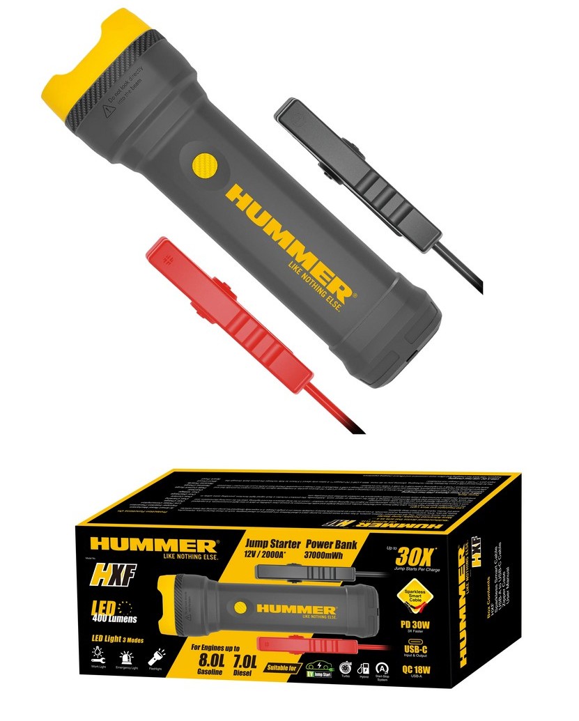 Linterna Hummer Hummer HXF – Linterna LED 400 lúmenes + Arrancador de coche + Powerbank ...