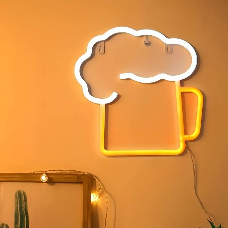 ビールのグラス - 商業広告としての LED ネオン ウォール サイン