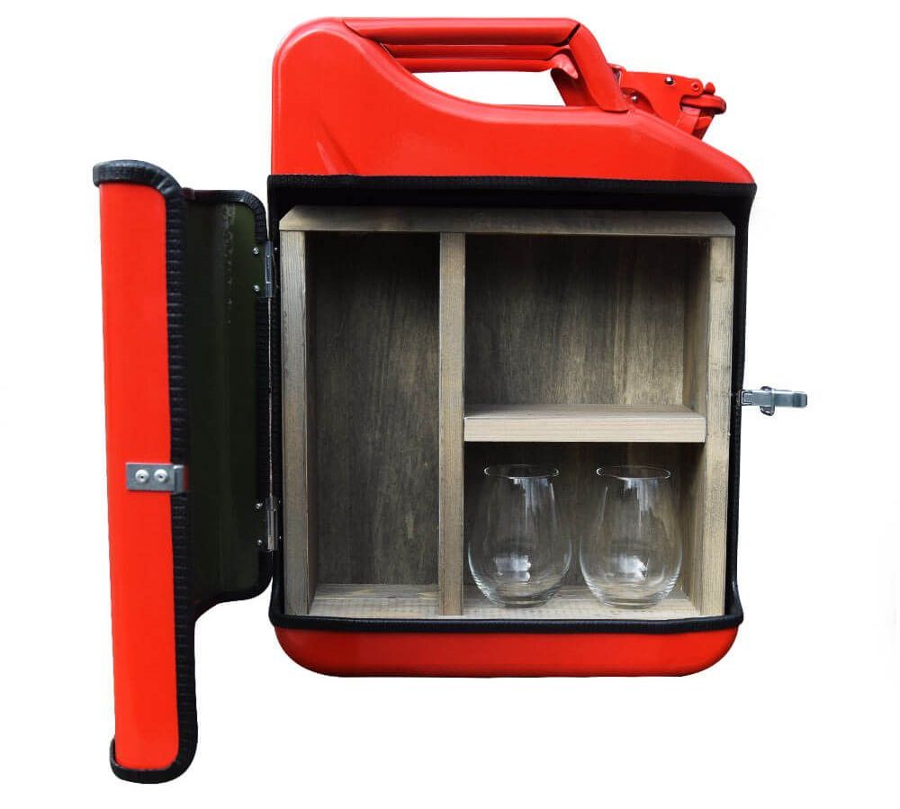 ジェリカン ホルダー - レッド メタル ガソリン缶 20L ジン ミニバー