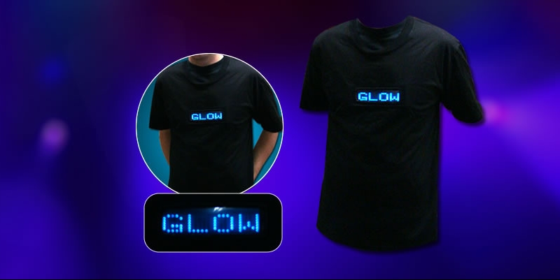 LED message t-shirt with programmable display