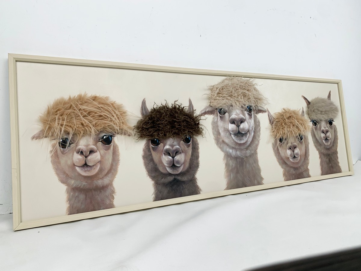 Llamas & Alpacas 3D Wall Art – Framed Animal Artwork for Interior