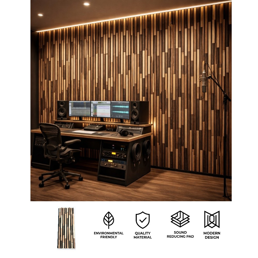 Panel Mix Wood paneling - acoustic wooden wall panels mix colors 80 x 30 cm ...