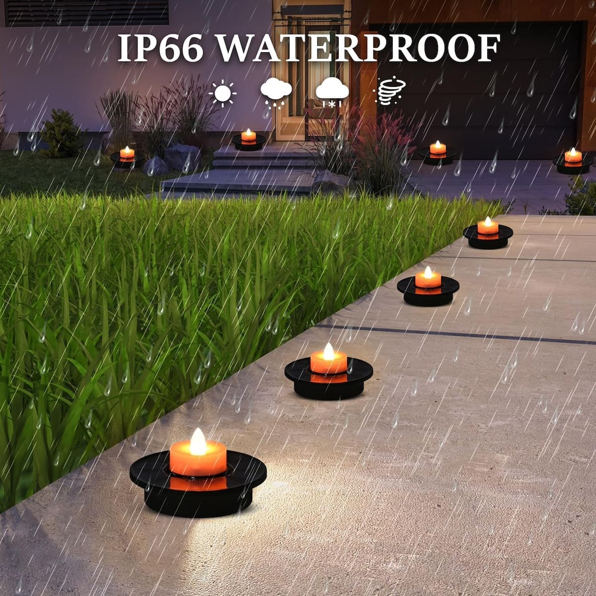 12 LED Schwimmkerzen – Batteriebetrieben, Wasserdicht, Automatischer Sensor Bei Wasserkontakt, Warmgelber Flammeneffekt, Für Teich, Pool, Hochzeit & Partydekoration LED Schwimmkerzen Wasserdicht