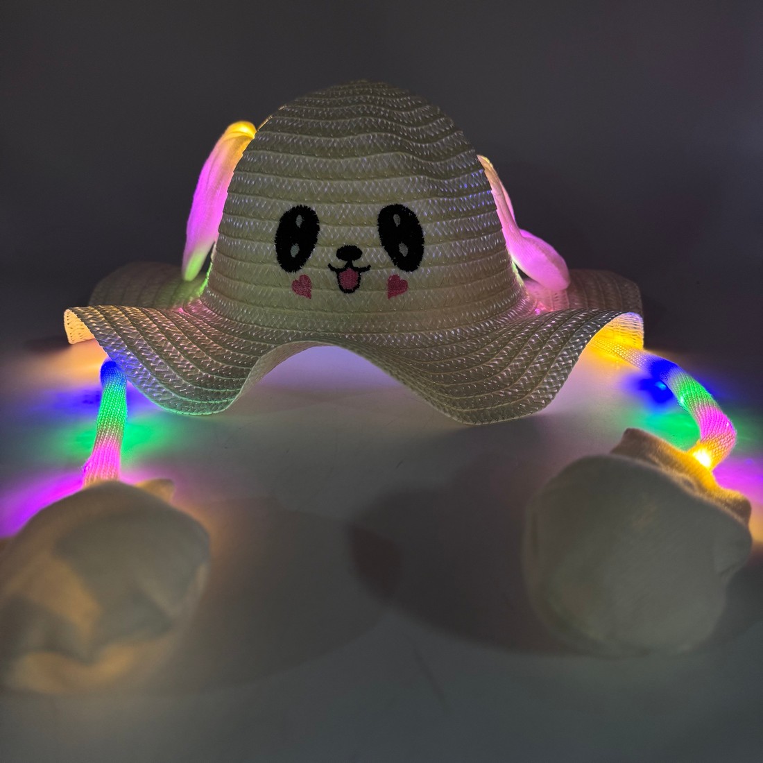 動く耳付きウサギの帽子 - LED フロッピー耳帽子（動く耳帽子） | Cool