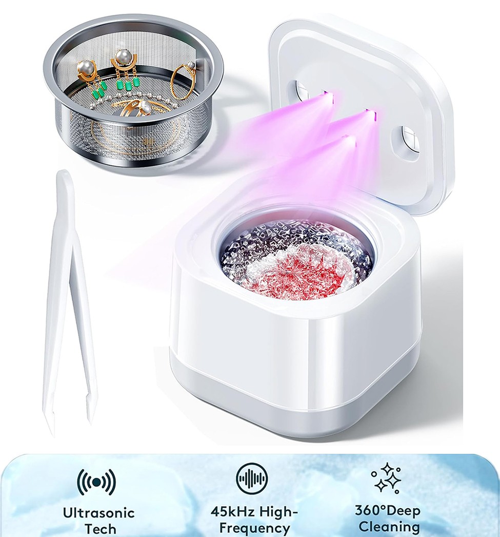Panlinis ng pustiso 45kHz Ultrasonic UV Panlinis ng sonic retainer ng ...