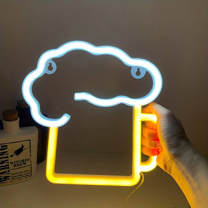 ビールのグラス - 商業広告としての LED ネオン ウォール サイン