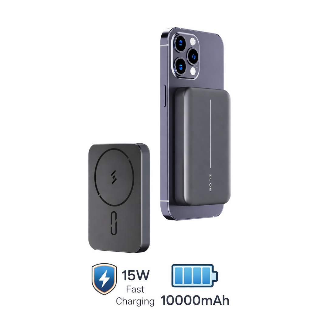 Magnetic Ultra Slim Powerbank 10000 mAh - Wireless charging 15W ...