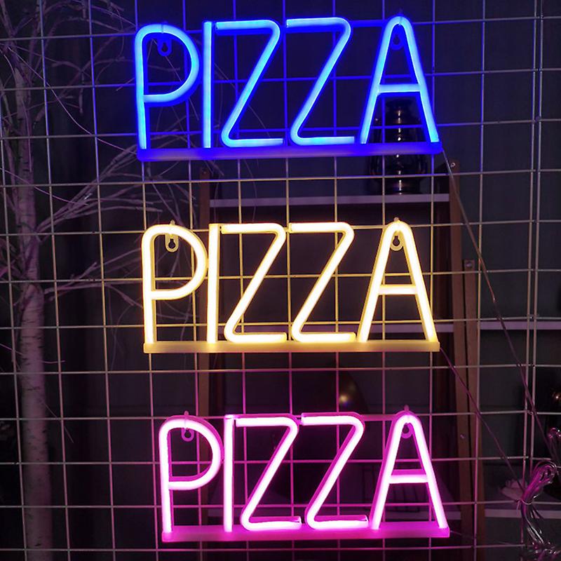 PIZZA - 壁に貼られた LED ライト ネオン広告ロゴ バナー | Cool Mania
