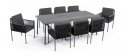 Terrasse sitteplasser - sett (aluminium) - luksuriøse hagemøbler spisebord + stoler for 8 personer