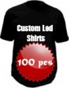 Camisetas personalizadas iluminadas - pacote 100x