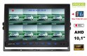 Monitor per auto ibrido da 10,1" a 8 canali di ingresso AHD/CVBS con registrazione su scheda micro SD (fino a 512 GB) per 8 telecamere