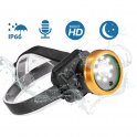 Waterproof headlamp with high luminosity LEDs + Full HD camera