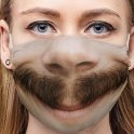 Wiederverwendbare waschbare Maske mit 3D-Druck mit Schnurrbart - BORAT