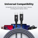 Kabel USB-C ke USBC SuperCord dengan kecepatan pengisian hingga 100W - hitam