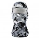 Camouflage balaclava elastic face mask - black and white