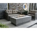Garden table with fire pit (outdoor gas fireplace made of concrete) - Rectangular