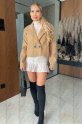 Dámský kabát v camel barvě - LUMIVINE - fashion Julzz